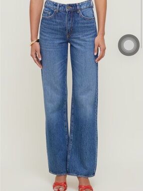 Dynamite Heidi Wide-Leg High-Rise Jeans in Blue Denim